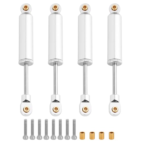 4PCS Built-in Spring Shocks Absorbers Damper for 1/18 RC Crawler Redcat Ascent-18 Metal Upgrade Part (silver, 65mm) - color: silver, size: 65mm