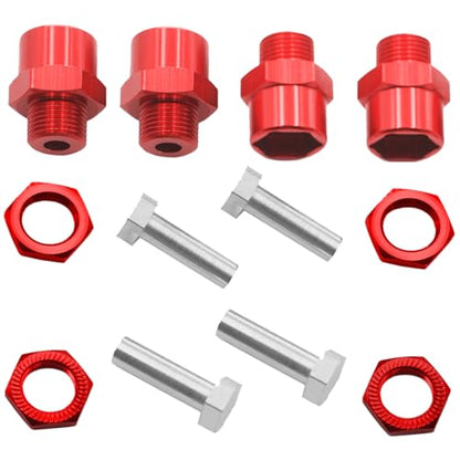 4Pack Vgoohobby Metal 12mm to 17mm Wheel Hex Drive Hub Adapter Conversion 15mm Offset Extension Upgrade Parts for 1/10 Off-Road RC Car Monster Truck Tires