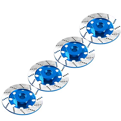 4Pack Vgoohobby Metal 12mm RC Car Hex Hub 12mm Brake Disc Wheel Hubs Adapter Spacer Compatible with Traxxas Tamiya Redcat HSP HPI 1/10 On-Road Car (Blue) - color: Blue
