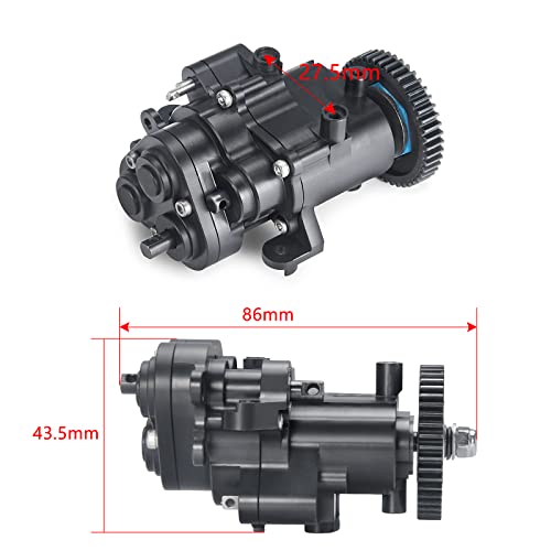 RCLIONS CNC Aluminum Transmission Case Gearbox with Steel Gear for TRX4 T4 | 1/10th RC Crawler Car Upgrade Parts