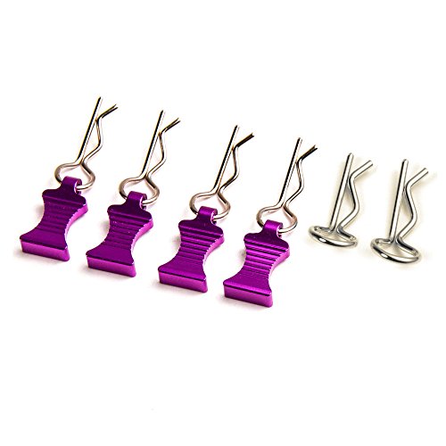 RC Car Body Clips Pins with Pull Taps for 1/8th 1/10th 1/12th RC Model Car (Purple) - color: Purple