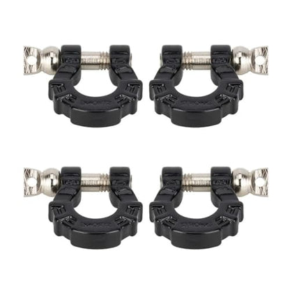4Pcs Metal Tow Shackle Trailer Buckle for SCX10 TRX4 1/10 RC Crawler | Durable metal shackles, compatible with CC01 D90 D110 TF2. Perfect for tow hook upgrade,off-road crawler accessories.4-pack. - color: Black