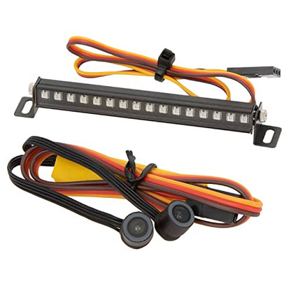 MEUS RACING TRX4M Roof Light Bar Headlights Kit with 16 Beads 8 Light Modes for MEUS TRX4M Ripper Body 1/18 RC Crawler Car Upgrade Parts.(with 2 Angel-Eye) - style: Roof Light + 2 Angel-Eye