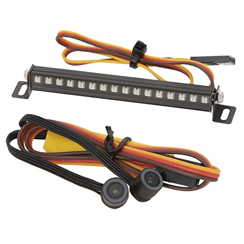 MEUS RACING TRX4M Roof Light Bar Headlights Kit with 16 Beads 8 Light Modes for MEUS TRX4M Ripper Body 1/18 RC Crawler Car Upgrade Parts.(with 2 Angel-Eye)