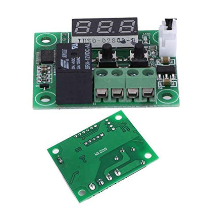 FainWan 2pcs W1209 12V DC Digital Temperature Controller Board Micro Thermostat -50-110°C Electronic Module Switch with 10A One-Channel Relay and Waterproof Compatible with Ar-duino Rasp-Berry Pi