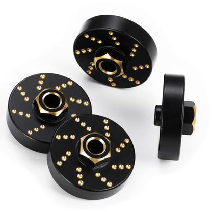 MOHERO 4Pcs 58g Brass Wheel Weights with 7mm Wheel Hex Hub Extended Wheel Spacers for 1/18 RC Crawlers TRX4M Bronco Defender K10 High Trail F150 Upgrades Parts