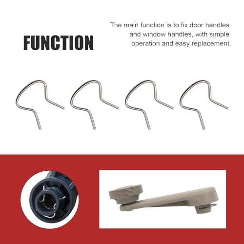 10 PCS Car Window Crank Handle Retainer Clips, Metal Retaining Clips Assortment, Door Window/Glass Lifter Crank Handle Spring Clip, Universal for Most Cars (Silver)
