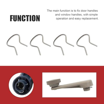 10 PCS Car Window Crank Handle Retainer Clips, Metal Retaining Clips Assortment, Door Window/Glass Lifter Crank Handle Spring Clip, Universal for Most Cars (Silver)