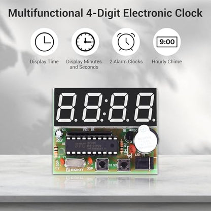 2 Pack, MiOYOOW 4-Digit Digital Clock Kits with PCB, DIY Alarm Clock Soldering Project Kit for Learning Electronics Soldering Practice with English Instructions - color: 2 Pack-4 Digit Clock Kit(0.56 Inch)