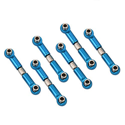 Alomejor Metal Steering Linkage Rods Set with High Strength for 1/18 Model Car RC Truck Upgrade Parts