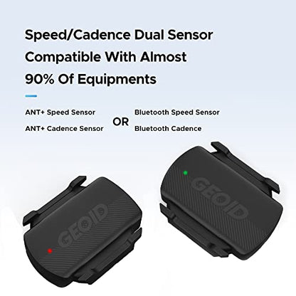 GEOID CS600 Cadence/Speed Sensor for Cycling, ANT+/Bluetooth Wireless Bicycle RPM Sensor Compatible with Bike Computers, Sport Watches, iOS/Android APPS