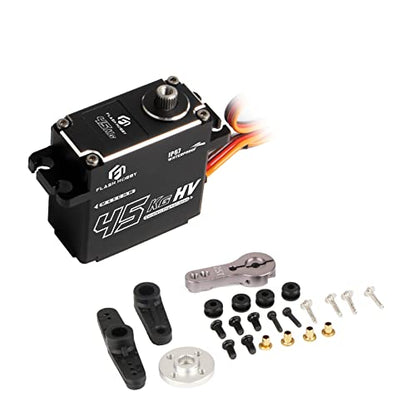 45KG Coreless Servo 8.4V High Torque Full Metal Gear Servo, IP67 Waterproof Steering RC Servo with Control Angle 270° for 1/10 Scale RC Cars, RC Crawler, Trucks & Robot Parts (45KG) - style: 45KG