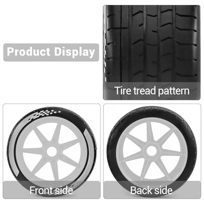 4PCS RC Highway Off-Road Truck Wheels & Tires - Compatible with 1/8 Typhon 6S BLX, 1/7 Infraction 6S BLX/Limitless - Foam Insert Plastic Rims (White(4pcs)) - color: White(4pcs)