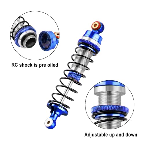 GLOBACT RC Shocks for LOSI 1/16 Mini-B 1/18 Mini-T 2.0 LOS314004 (Blue) - color: Blue