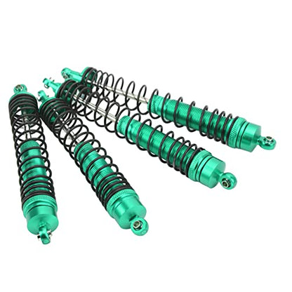 1/10 RC Shock Absorbers 150mm 135mm Aluminum Alloy 4mm Shaft 4-Piece Set, Adjustable Threaded Preload for Axial Ryft 4WD, OilFilled CoilOver Damping for Rock Crawling (Green) - color: Green