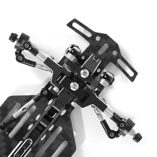 RC Car Frame, 1/24 1/28 TG Super Assembled Mini Rear Drive RWD Drift Racing Car Frame Body Kit with Tools DIY Parts (Black) - color: A.black