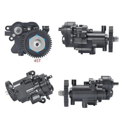 CNC Metal Gearbox with Shifting Slipper Clutch and Transmission Internal Gears Compatible with 1/10 RC Crawler TRX6 G63