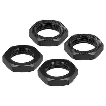 MECCANIXITY Aluminum 17mm RC Wheel Nut Thread M12x1.0mm Hex Wheel Nuts RC Wheel Nut for 1/8 RC Model Car Trucks Off Road Car Upgraded Parts Pack of 4(Black) - color: Black