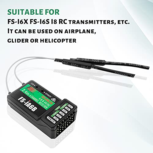 Flysky 6CH FS-iA6B Receiver Fits FS-i4 FS-i6 FS-i6X FS-i10 Transmitter | 2.4G PPM Output Flysky Receiver with iBus Port Fits RC Car RC Boat Remote Control