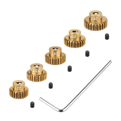 48P Pinion Gear Set Alloy 22T 23T 24T 25T 26T 3.175mm Shaft Hole for Traxxas Axial Arrma HPI Kyosho Losi 1/10 RC Car Truck Buggy