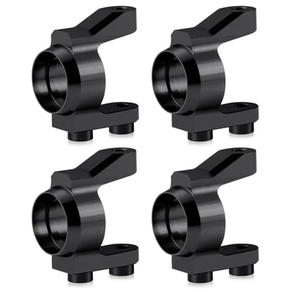 4Pcs RC Steering Cup Front & Rear Steering Knuckle Block, Black | Aluminum Alloy, Upgrade Parts, For 1/10 Cero Ultra, RC Drift Car - color: Black
