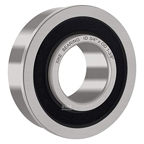 XiKe 10 Pack ID 3/4" x OD 1-3/8" Lawn Mower Wheel Flanged Bearing Replacement for JD AM118315, AM127304, Toro 110513, 251-210, Gravely 011193, MTD 741-0141, Case IH-384881-R93 ＆ Bobcat 2188123-03 Etc. | Replacement for JD AM118315, AM127304, Toro 110513,