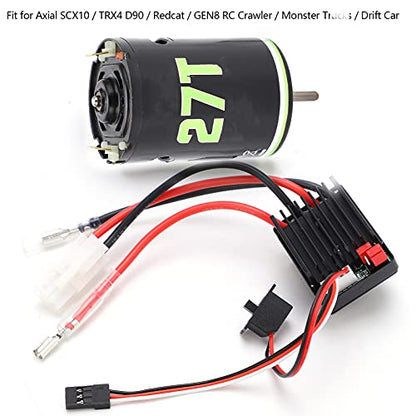 Keenso 540 Brushed Motor 320A ESC Combo Set with Copper Windings Low Friction, for RC Crawler Trucks Drift Cars (27T)