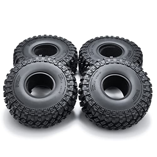 4pcs 1.9" RC Crawler Tires Rubber Wheel Tyre 123mm/4.8inch with Foam Insert for 1/10 RC Crawler Car SCX10,TRX4,SCX10 II