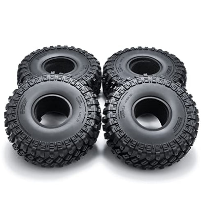 4pcs 1.9" RC Crawler Tires Rubber Wheel Tyre 123mm/4.8inch with Foam Insert for 1/10 RC Crawler Car SCX10,TRX4,SCX10 II