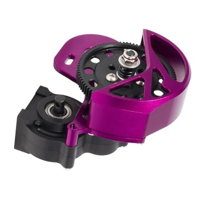 RC Gearbox Compatible with Axial SCX-10 II SMT10 AX10 VS4-10 Gear Transmission Gearbox Set 1/10 RC Car Crawler Upgrade Parts(Purple) - color: Purple