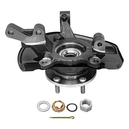 Detroit Axle - Front Steering Knuckles & Wheel Hub Bearings + Brake | Calipers w/Bracket Kit Replacement for Jeep Patriot Compass Dodge Caliber - size: 4BU48612/Kit