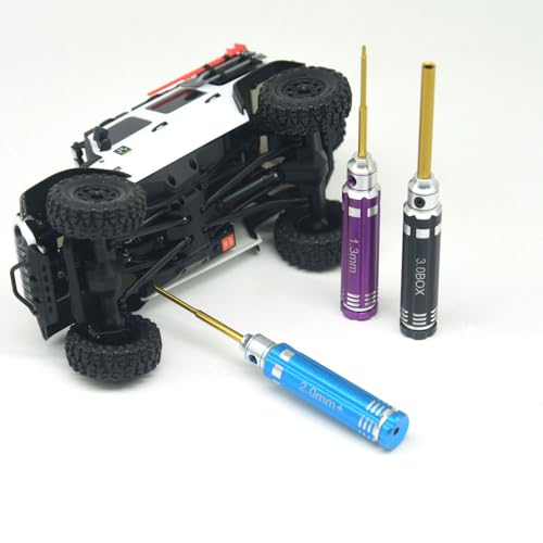 RC Aluminum Tool Set for AXIAL 1/30 SCX30 RC Crawler Car, Hex 1.3mm, PH 2.0mm, Mini Box Nut, Gold Titanium Coated Tips (RC Aluminum Tool Set) - color: Rc Aluminum Tool Set