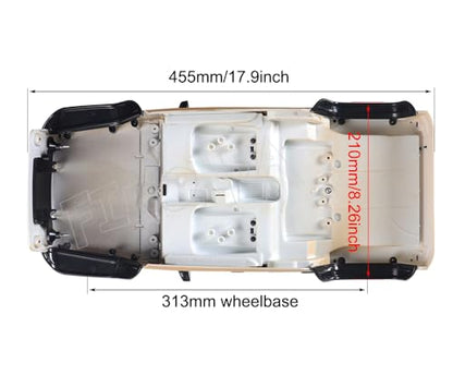 1/10 RC Jeep Car Hard Body Shell Kit, Open Shell Kit 313mm Wheelbase for RC Crawler Car Axial SCX10 90046 90047 RGT EX86100 (Red) - color: Red