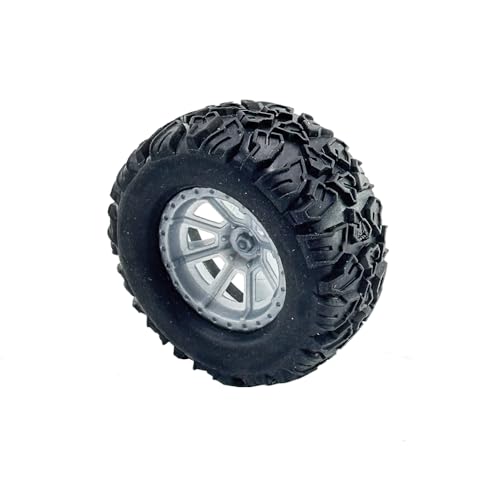 4PCS Toy Car Wheel 55mm Model Car Rubber Tire Wheel with Metal Shaft Axles for RC Car Truck DIY Model Toy Building Project (2.5x55mm) - style: 2.5x55mm