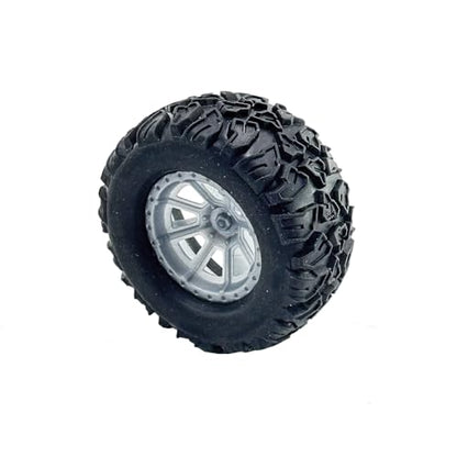 4PCS Toy Car Wheel 55mm Model Car Rubber Tire Wheel with Metal Shaft Axles for RC Car Truck DIY Model Toy Building Project (2.5x55mm) - style: 2.5x55mm
