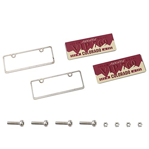 2PCS HIRCQOO Metal RC Car License Plate Decorations Accessories Compatible with Traxxas TRX-4 Tamiya CC01 Axial SCX10 D90 1/10 RC Crawler Car (VIP769) - style: VIP769