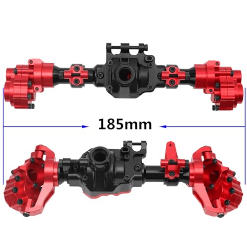 ShareGoo Aluminum Alloy Front & Rear Portal Axle Housing Set Compatible with Traxxas TRX4 Defender Bronco 1/10 RC Crawler Car Upgrades Part (Red) - color: Red
