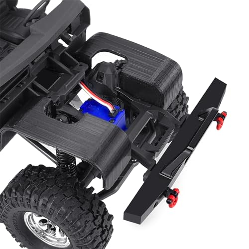 CNC Aluminum Front & Rear Bumper Mounts Set for 1/18 TRX4M RC Car | 26g Front and 16g Rear Bumper with Tow Trailer Hook for 1/18 TRX4M High Trail K10 RC Crawler Car Upgrade Parts