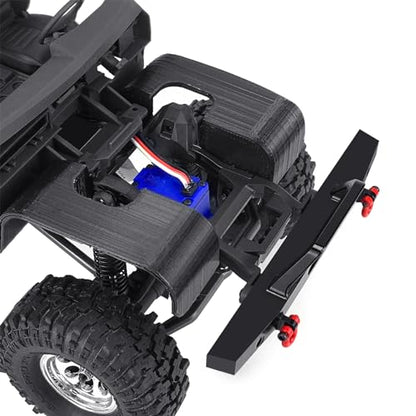 CNC Aluminum Front & Rear Bumper Mounts Set for 1/18 TRX4M RC Car | 26g Front and 16g Rear Bumper with Tow Trailer Hook for 1/18 TRX4M High Trail K10 RC Crawler Car Upgrade Parts