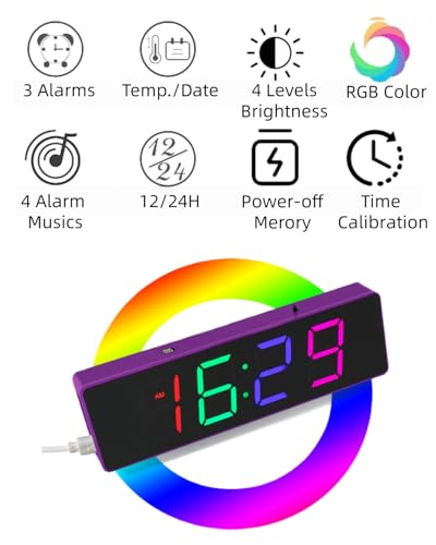 DIY Soldering Practice Kit, Digital Alarm Clock Soldering Kit, 4-Digit Display, RGB Color Modes, Electronic Soldering Project