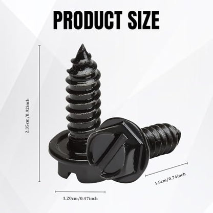 License Plate Screws, License Plate Screw Kit for Front & Rear Plates, 8PCS | Rust Proof License Plate Bolts, Stainless Steel Screws for US Domestic Vehicles & Select Imports - color: 8PCS Black