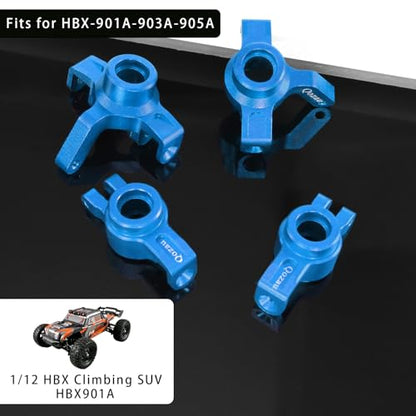 Aluminum Front Rear Suspension Arms Front Steering Knuckles Rear Hubs Kit for Haiboxing 1/12 RC Truck 903 903A 905 Upgrade Parts (Blue) - color: Blue