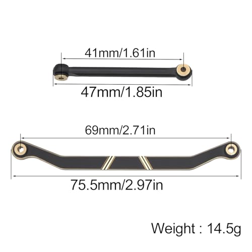 Black Coating Brass High Clearance Linkage Chassis Links and Steering Link Set for 1/18 RC Crawler Redcat Ascent-18 Upgrade
