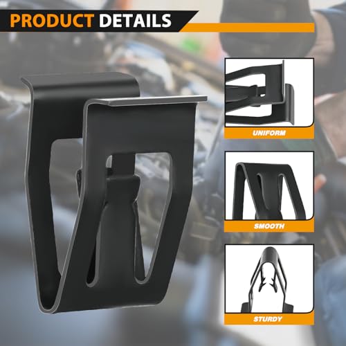 GOOACC 100Pcs 10 Sizes Metal Trim Clip Spring Moulding Clip Universal Auto Body Fastener Clip Compatible with GTI, Jetta, Passat, Phaeton, VW Audi 4A0-867-276A - color: 100Pcs Metal Trim Panel Spring Clip