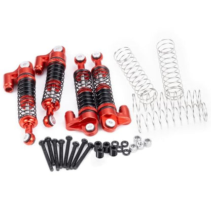 QUE-T 2.09 inch Shocks Kits for Redcat Ascent18 Aluminium Shock Absorber 1/18 RC Crawler Upgrade Parts,Pack of 4 (Red) - color: Red