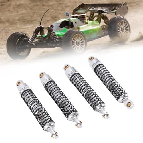 Aramox RC Shock Absorbers, 59mm Threaded 18 Adjustable Shock Absorbers Oil Damper for 1/18 RC Crawler Silver