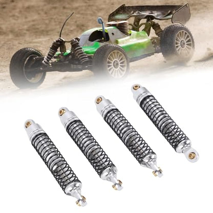 Aramox RC Shock Absorbers, 59mm Threaded 18 Adjustable Shock Absorbers Oil Damper for 1/18 RC Crawler Silver