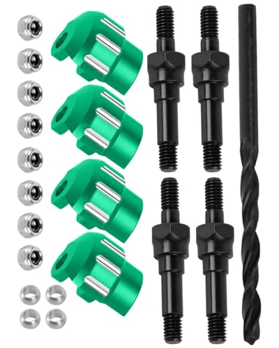 Shock Standoff Set&Shock Cap Protector Upgrade Parts for 1/8 KRATON/NOTORIOUS/OUTCAST/TYPHON 6S BLX,1/7 INFRACTION/MOJAVE/FIRETEAM 6S BLX.Shock Absorber Bracket Screw&Shock Cap.Green - color: Green (for1/7 1/8)