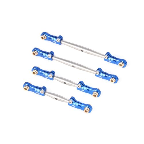 LCX Racing 1/10 RC Crawler Car Stainless Steel Suspension Front Steering Link Set Rear Link Set 4pcs for RC Truck Arrma Fury, Upgrades Parts Accessories (Blue) - color: Blue