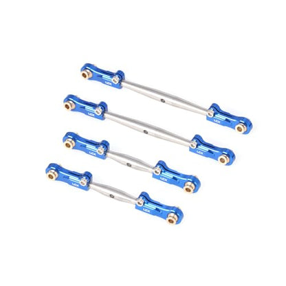 LCX Racing 1/10 RC Crawler Car Stainless Steel Suspension Front Steering Link Set Rear Link Set 4pcs for RC Truck Arrma Fury, Upgrades Parts Accessories (Blue) - color: Blue
